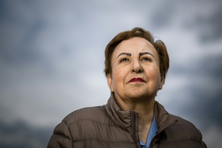 Shirin Ebadi à Genève, le 3 mai 2024 ( AFP / Fabrice COFFRINI )