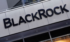 Le logo de BlackRock à New York