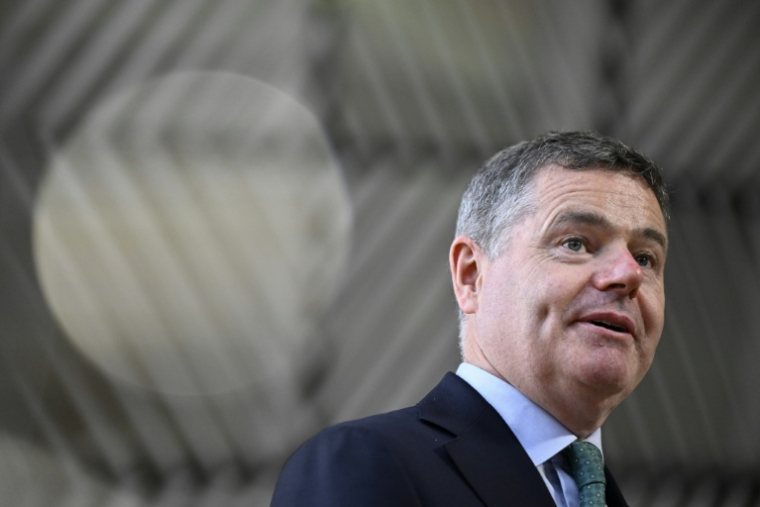 Paschal Donohoe, alors ministre irlandais des Finances et président de l'Eurogroupe, le 13 juillet 2023 à Bruxelles  ( AFP / JOHN THYS )