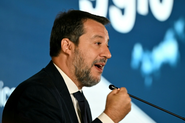 Le vice-président du gouvernement italien, Matteo Salvini, le 30 septembre 2025 à Milan ( AFP / Stefano RELLANDINI )