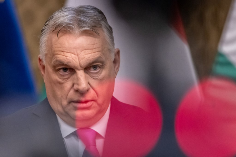 Viktor Orban, à Bratislava (Slovaquie), le 21 janvier 2025 ( AFP / TOMAS BENEDIKOVIC )