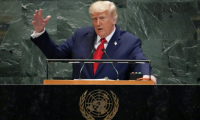 Le président américain Donald Trump s'adresse à l'Assemblée générale de l'ONU, le 23 septembre 2025 à New York. ( AFP / TIMOTHY A. CLARY )