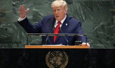 Le président américain Donald Trump s'adresse à l'Assemblée générale de l'ONU, le 23 septembre 2025 à New York. ( AFP / TIMOTHY A. CLARY )