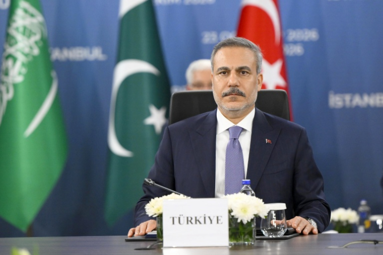 Le chef de la diplomatie turque Hakan Fidan à Istanbul, le 23 octobre 2026 ( AFP / Yasin AKGUL )