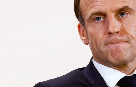 Emmanuel Macron lors d'une conférence de presse au palais de l'Élysée
