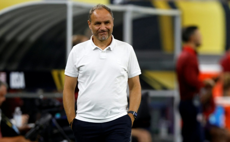 L'entraineur de l'équipe nationale de football de Haïti Sébastien Migné lors du match de qualification pour la Gold Cup de la zone Concacaf entre les Etats-Unis et Haïti à Arlington (Texas, Etats-Unis) le 22 juin 2025. ( GETTY IMAGES NORTH AMERICA / Ron Jenkins/USSF )