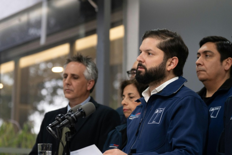 Le prédident chilien Gabriel Boric à Rancagua, le 3 août 2025. ( Chilean Presidency / Handout )