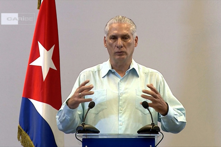 Le président cubain, Miguel Diaz-Canel, lors d'une intervention télévisée à La Havane, le 5 février 2026 ( CUBA TV / - )