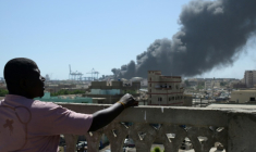 Port-Soudan le 6 mai 2025, après une attaque de drones, la troisième contre cette ville du Soudan en plein guerre civile ( AFP / - )