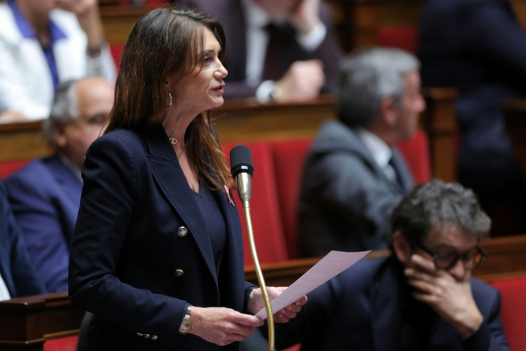 La députée MoDem Sandrine Josso à l'Assemblée nationale à Paris le 8 octobre 2024   ( AFP / Thomas SAMSON )