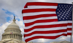 Un drapeau des États-Unis à Washington