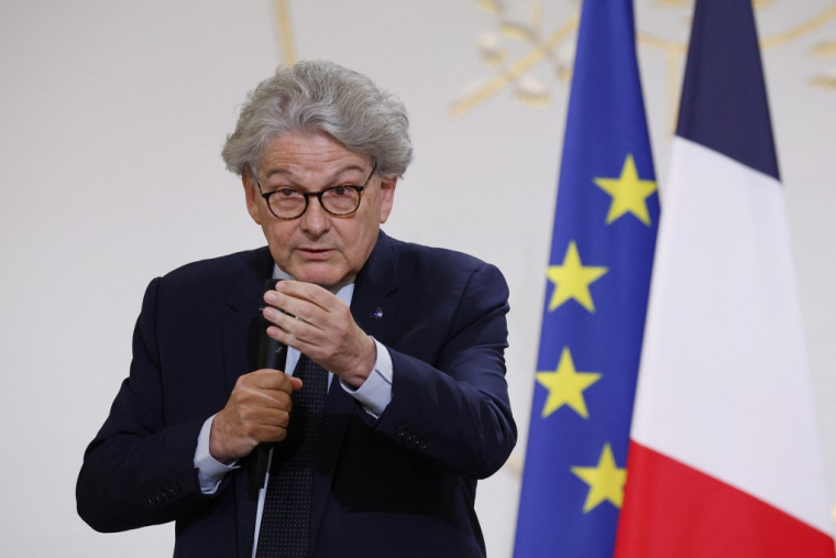 Thierry Breton à Paris, le 21 mai 2024. ( POOL / YOAN VALAT )