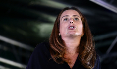 Marine Tondelier, lors de l'université d'été des écologistes, à Saint-Martin-d’Hères, le 21 août 2026 ( AFP / Alex MARTIN )