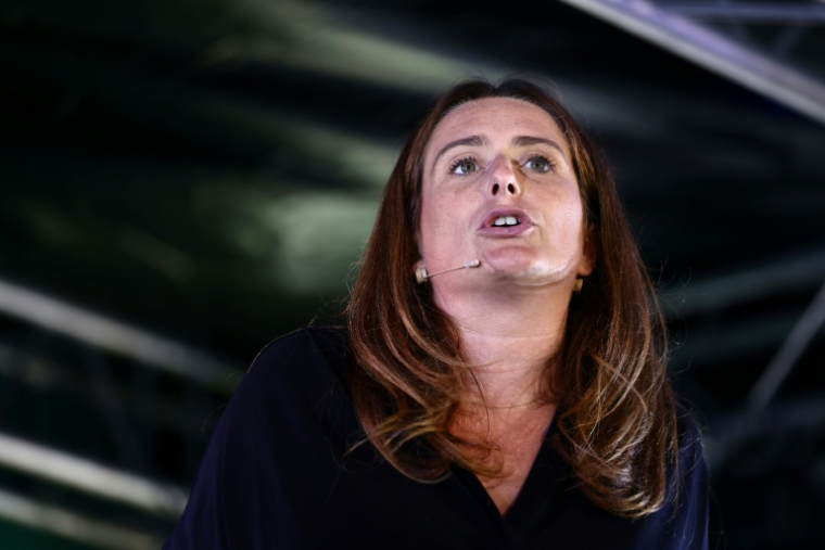 Marine Tondelier, lors de l'université d'été des écologistes, à Saint-Martin-d’Hères, le 21 août 2026 ( AFP / Alex MARTIN )