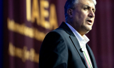 Le chef de l'Organisation iranienne de l'énergie atomique (OIEA) Mohammad EslamiI à Vienne en Autriche au siège de l'AIEA le 15 septembre 2025 ( AFP / Joe Klamar )