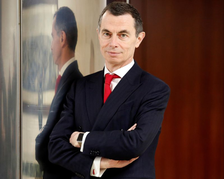 Jean Pierre Mustier, lors de l'assemblée des actionnaires d'Unicredit à Rome