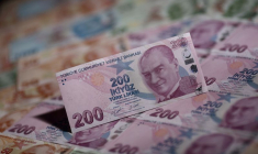 Illustration d'archives de billets en lires turques