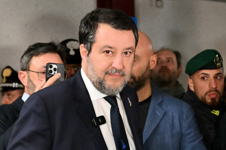 Matteo Salvini à Palerme, en Italie, le 20 décembre 2024. ( AFP / ALBERTO PIZZOLI )