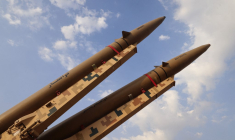 Des missiles Zolfaghar exposés à Téhéran, en août 2026 (illustration) ( AFP / ATTA KENARE )