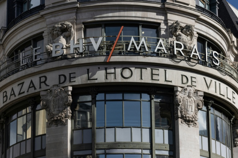 La façade du BHV Marais, dans le centre de Paris, le 5 octobre 2025  ( AFP / JOEL SAGET )