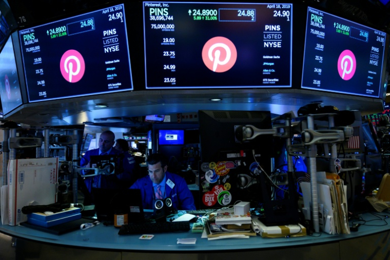 Le réseau social américain Pinterest avait fait son entrée au New York Stock Exchange (NYSE) le 18 avril 2019. ( AFP / Johannes EISELE )