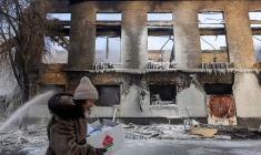 Conséquences d'une attaque de drone russe à Kiev