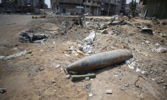 Des décombres, dans le nord de la bande de Gaza