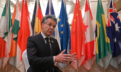 Christophe Béchu le 28 juillet à Chennai, en Inde. ( AFP / R.SATISH BABU )