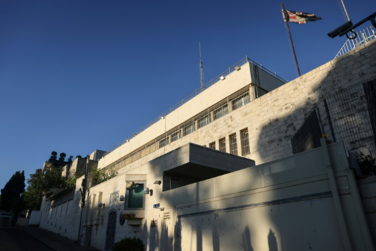 Le consulat britannique à Jérusalem-Est, annexée par Israël, le 8 septembre 2026 ( AFP / AHMAD GHARABLI )