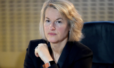 La directrice générale d'Air France Anne Rigail, le 20 février 2020 à Paris. ( AFP / ERIC PIERMONT )