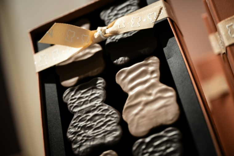Des oursons en chocolat dans une boutique de La Maison du Chocolat, le 27 octobre 2026 à Paris ( AFP / Lou BENOIST )