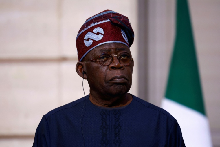 Le président du Nigéria Bola Tinubu donne une conférence de presse à Paris, le 28 novembre 2024 ( POOL / Sarah Meyssonnier )