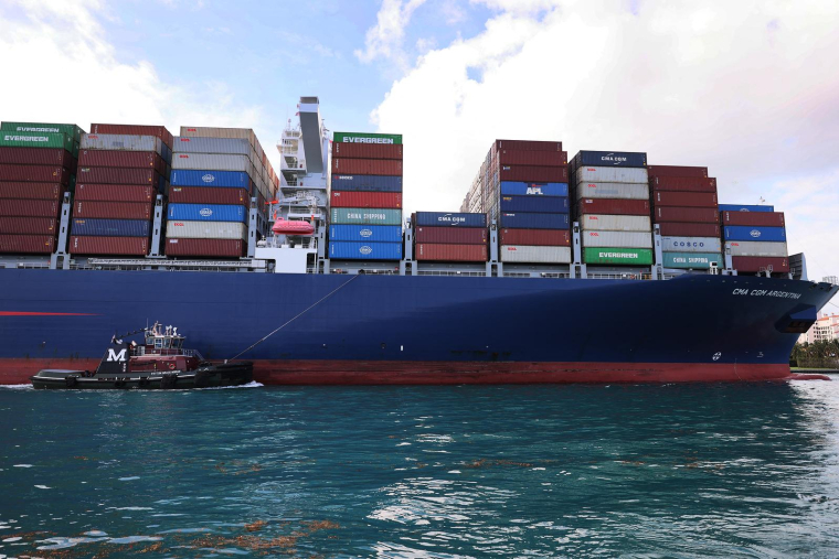 Le fret maritime, à l'image de CMA CGM, a été avantagé en 2022 par les tensions sur les chaînes d'approvisionnement ( GETTY IMAGES NORTH AMERICA / JOE RAEDLE )