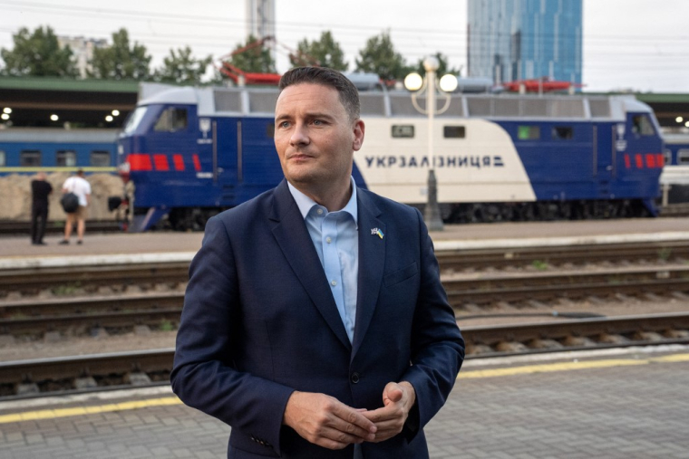 Wes Streeting à Kiev, en Ukraine, le 5 août 2026. ( POOL / JANE BARLOW )