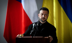 Volodymyr Zelensky à Prague, en République Tchèque, le 4 mai 2025. ( AFP / MICHAL CIZEK )