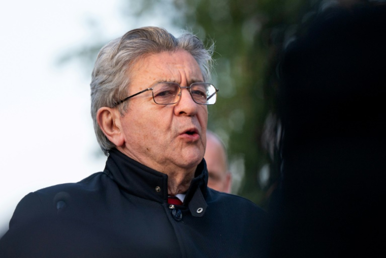 Le leader de La France Insoumise Jean-Luc Mélenchon le 6 mai 2025, à Paris ( AFP / LEO VIGNAL )