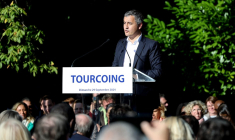 Gérald Darmanin à Tourcoing, le 29 septembre 2024. ( AFP / FRANCK CRUSIAUX )