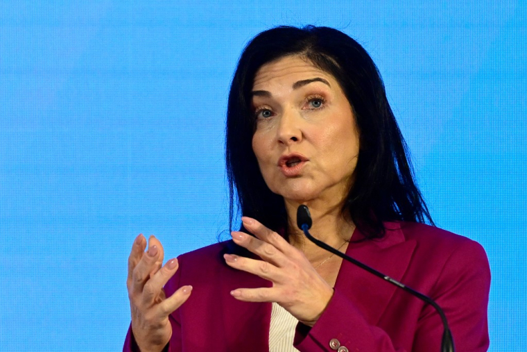 Katherina Reiche, à Berlin, le 7 mai 2025 ( AFP / JOHN MACDOUGALL )