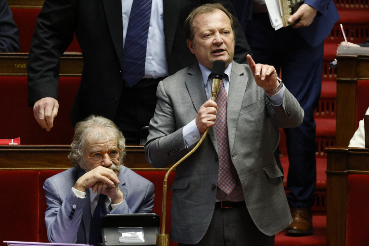 Stéphane Peu, le 15 février 2023, à Paris ( AFP / LUDOVIC MARIN )