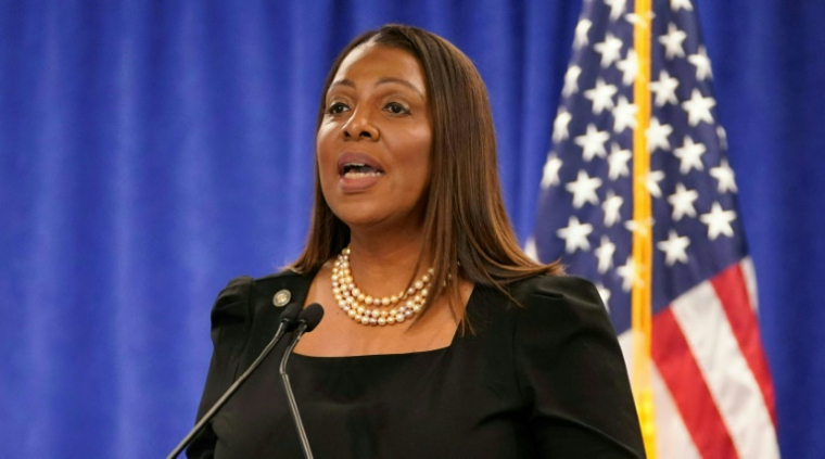La procureure générale de l'Etat de New York Letitia James le 16 février 2024 ( AFP / TIMOTHY A. CLARY )