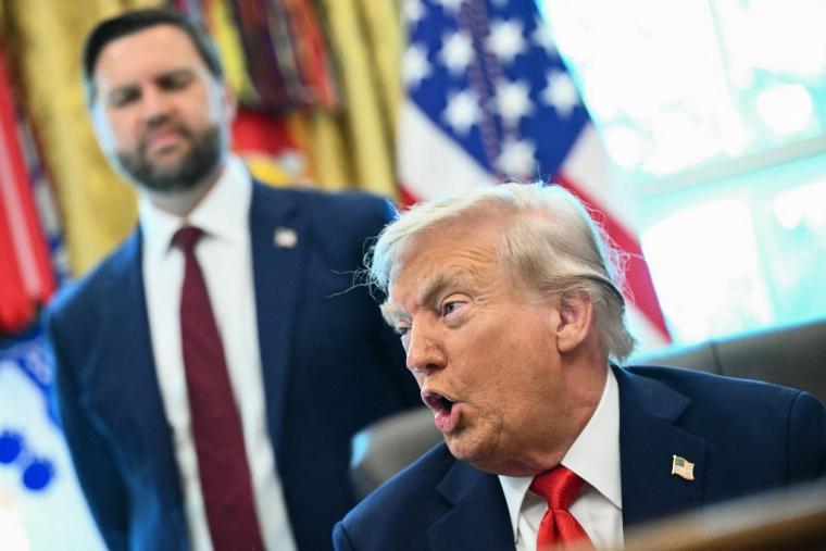 JD Vance et Donald Trump à Washington, aux Etats-Unis, le 25 aout 2025. ( AFP / MANDEL NGAN )