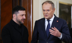 Le président ukrainien Volodimir Zelensky et le Premier ministre polonais Donald Tusk