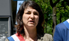 Aurélie Trouvé à Paris, le 11 mai 2024. ( AFP / ANNA KURTH )