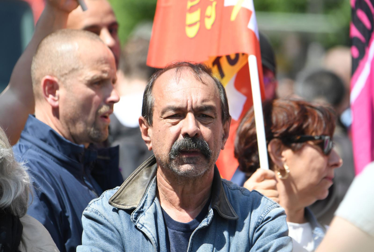 Le secrétaire général de la CGT, Philippe Martinez, lors de la manifestation du 1er mai à Paris. ( AFP / Alain JOCARD )