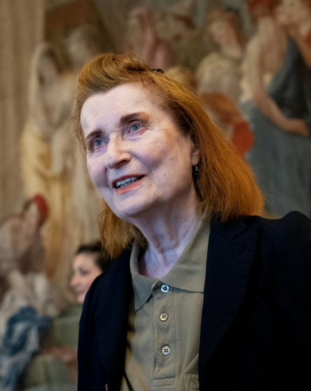 L'écrivaine autrichienne Elfriede Jelinek à Vienne, en Autriche, le 14 avril 2024.  ( AFP / Joe Klamar )