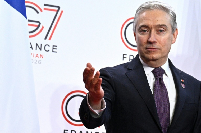 Le ministre canadien des Finances François-Philippe Champagne participe à une réunion de préparation du G7, le 18 mai 2026 à Paris ( AFP / JULIEN DE ROSA )