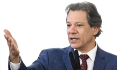 Le ministre brésilien de l'Economie, Fernando Haddad, le 22 avril 2024 ( AFP / EVARISTO SA )
