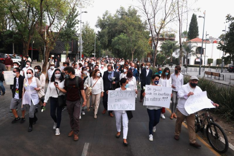 MANIFESTATION AU MEXIQUE APRÈS L'ASSASSINAT D'UN HOMME D'AFFAIRES FRANÇAIS