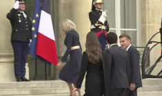 Emmanuel Macron reçoit à l'Elysée le prince héritier de Jordanie, Hussein ben Abdallah