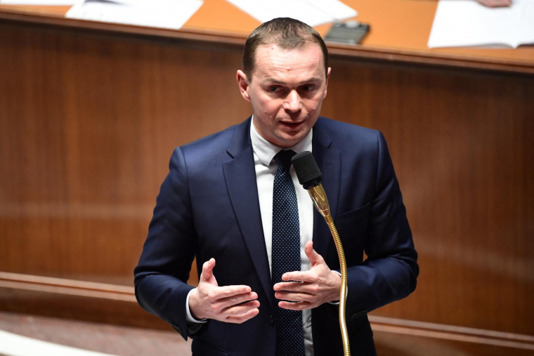 Le ministre du Travail Olivier Dussopt, le 14 février 2023. ( AFP / BERTRAND GUAY )
